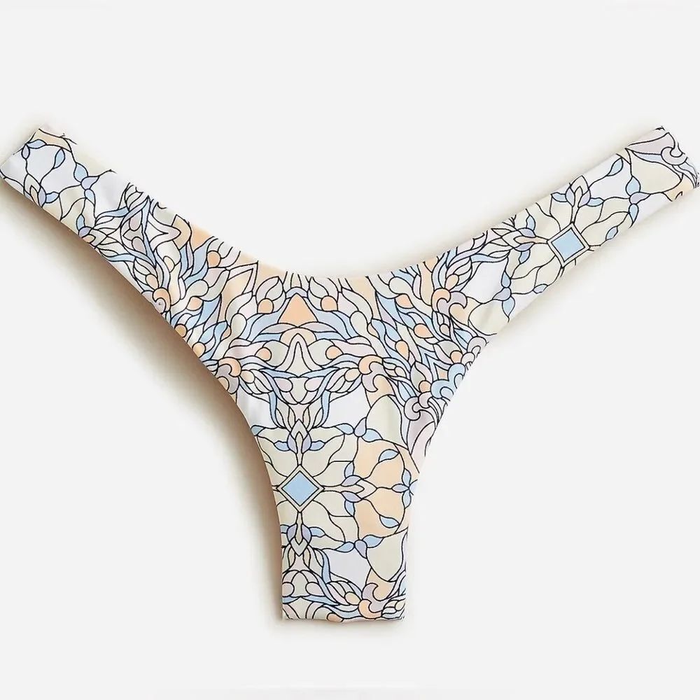 J.Crew Active curved-waist cheeky bikini bottom in kaleidoscope print NWT Size S